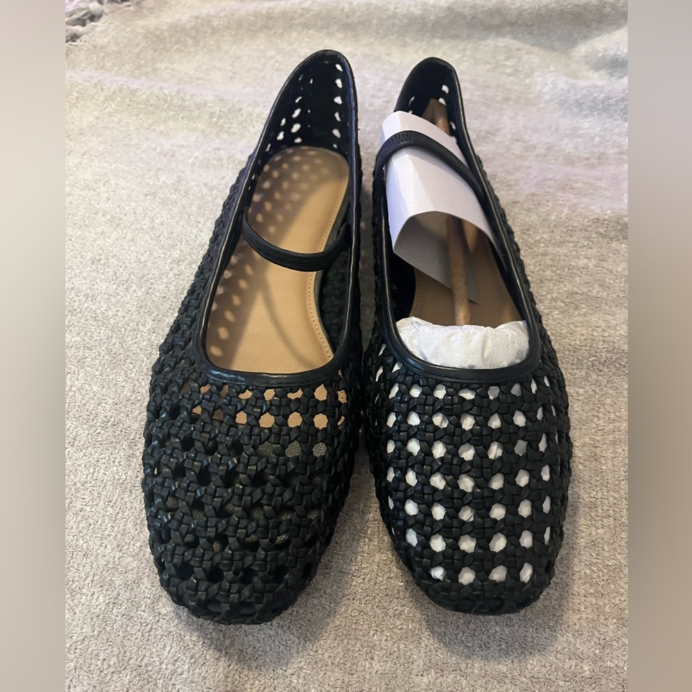 Madewell The Greta Ballet Flat in Woven Black Leather-Sold Out